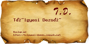 Tölgyesi Dezső névjegykártya