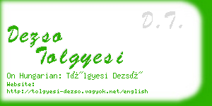 dezso tolgyesi business card